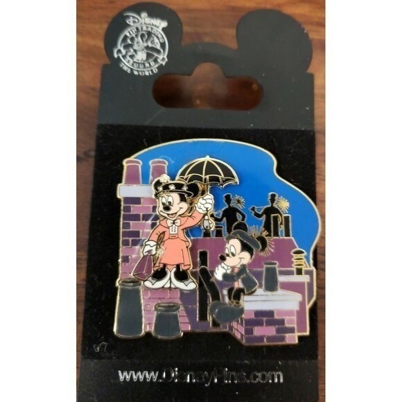 Disney Mary Poppins Rooftop Movie Moments Minnie Bert Mickey Slider Pin 60752